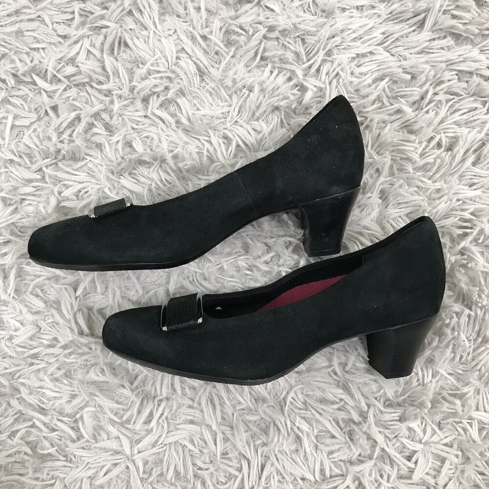 Munro American Mara Women's Heels Pumps Black Suede Size US 6 M - Picture 4 of 9
